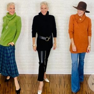 ELENA WONG ORANGE TURTLENWCK TUNIC SIZE LARGE